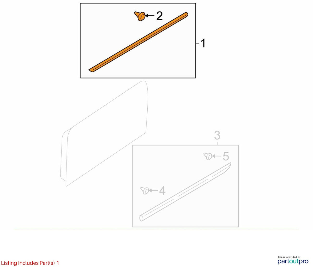05-09 Subaru Outback Front Left Door Molding Protector Bronze OEM 91012AG01ANN