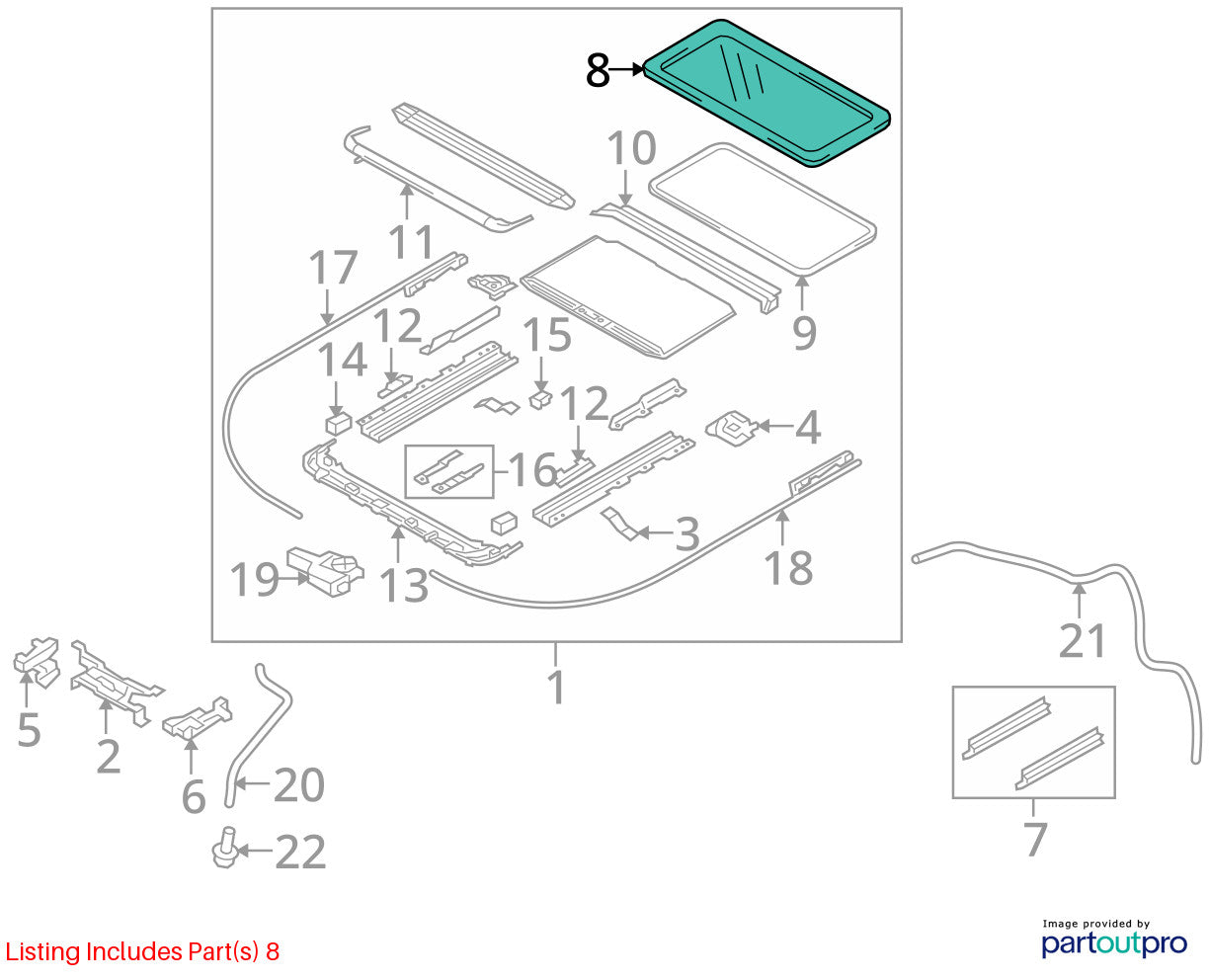 2010-2013 SUZUKI KIZASHI SUNROOF SUN ROOF GLASS OEM 78711-57L00
