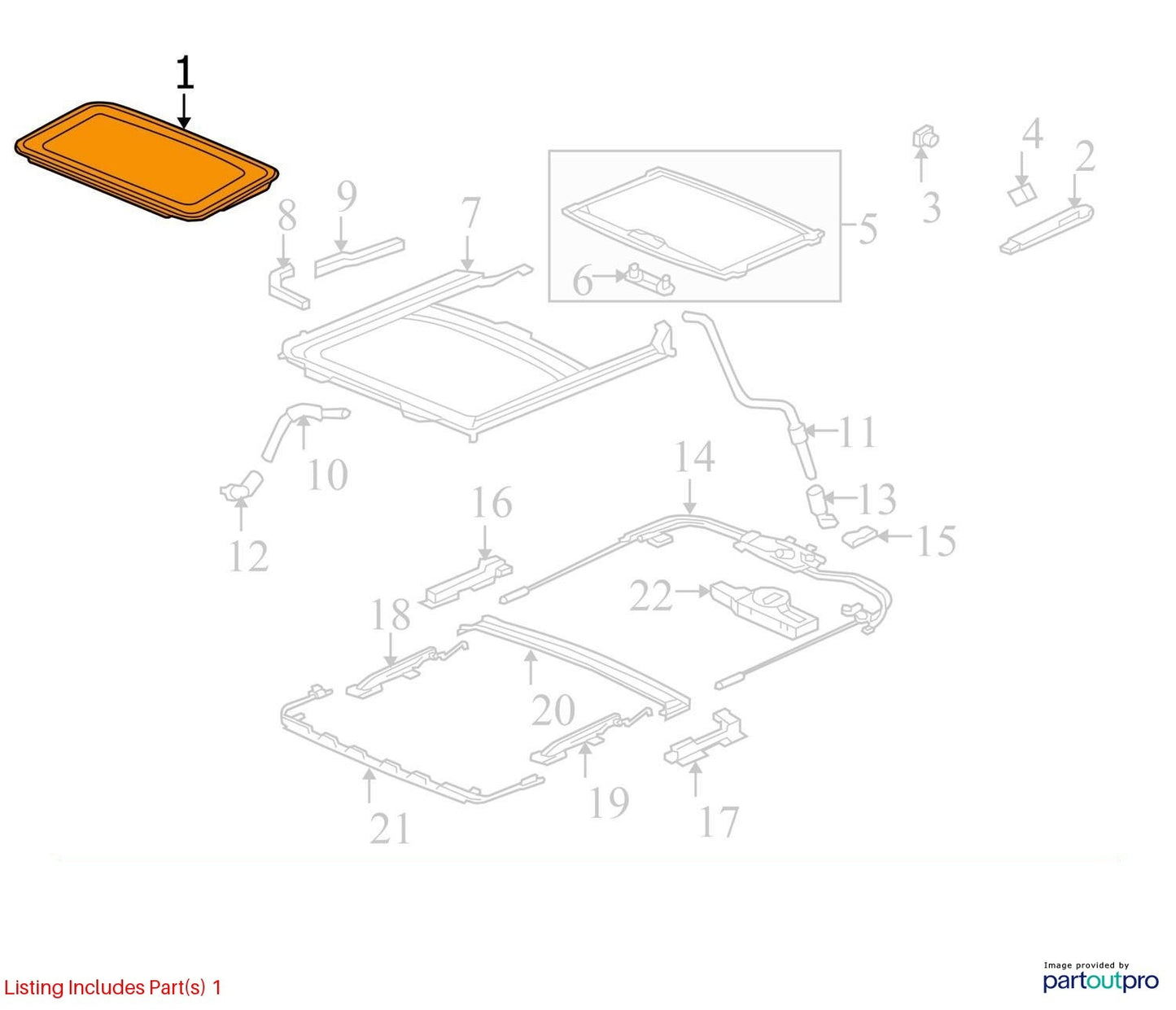 2006-2011 Honda Civic 4 Door COUPE Roof Sunroof Window Glass 70200-SVA-A01