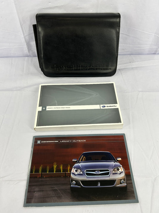 2008 Subaru Legacy Outback Owner's Manual Guide with Leather Case OEM