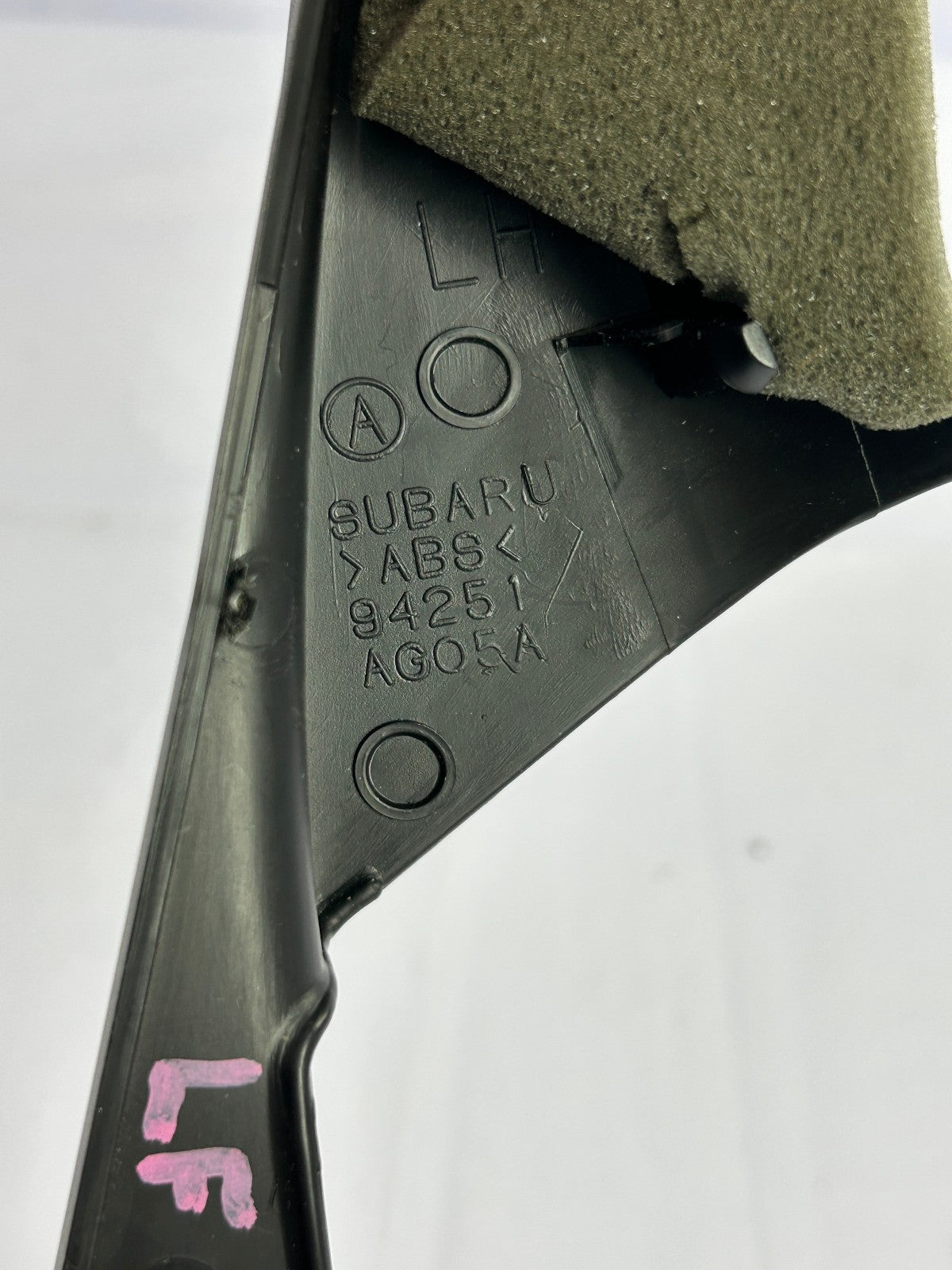 2005-2009 Subaru Outback Left Front Window Interior Gusset Trim Corner Cover OEM