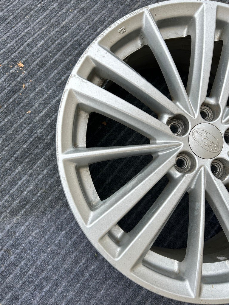 2012-2016 Subaru IMPREZA Wheel 17x7 Alloy 15 Spoke Light Silver OEM
