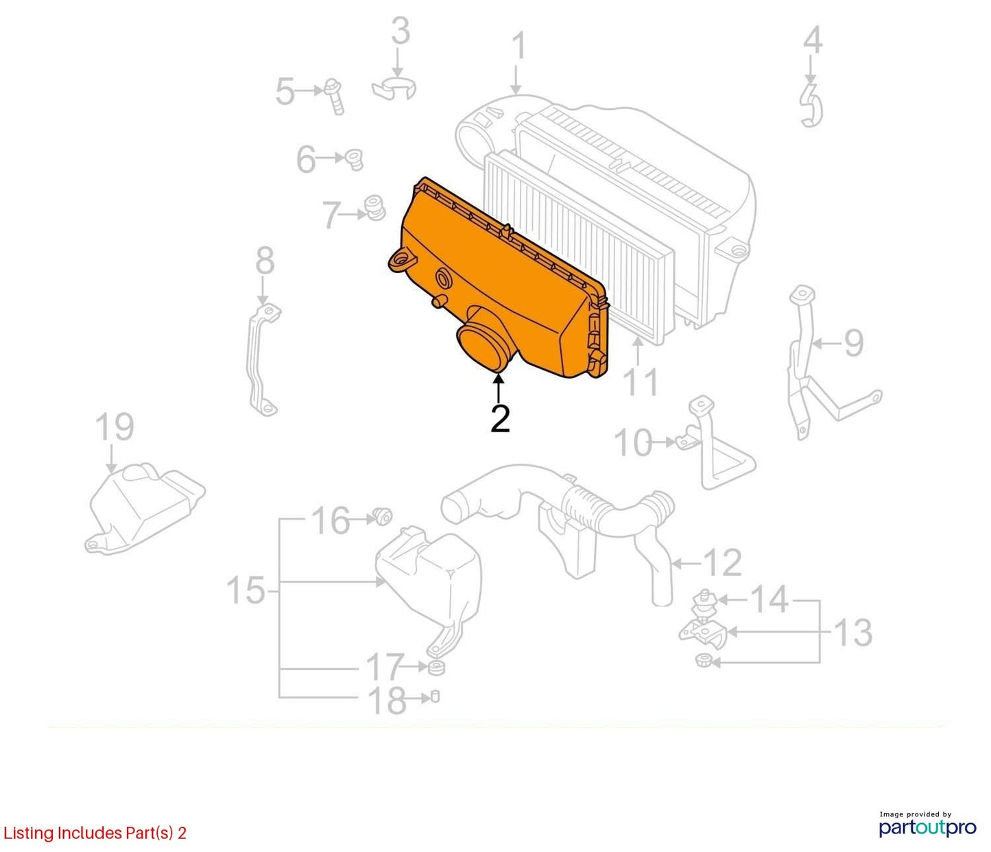 2002-2004 Subaru Impreza Wagon Air Filter Intake Cleaner Housing OEM