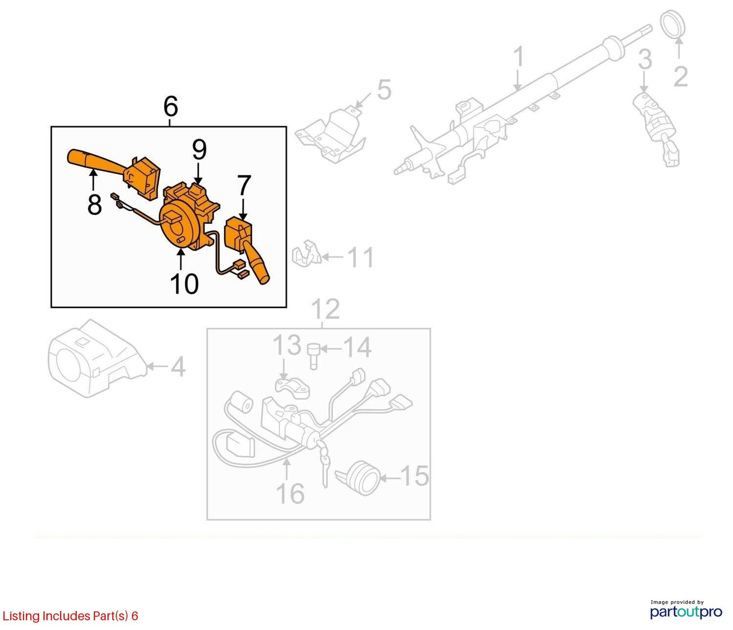 2006-2007 Subaru Impreza Steering Column Switch Mounting Bracket 83111FE500