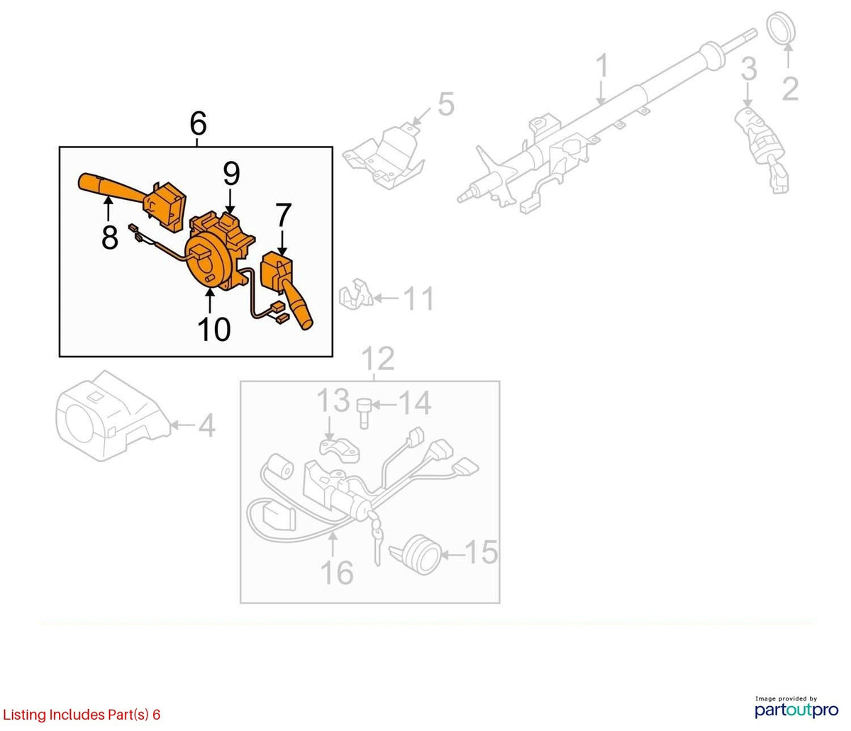 2006-2007 Subaru Impreza Steering Column Switch Mounting Bracket 83111FE500