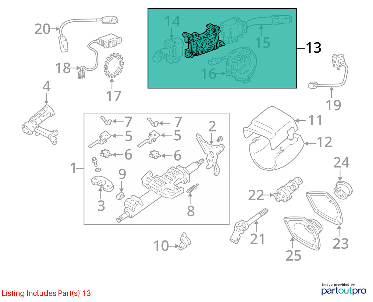 2000-2002 Lexus RX300 Steering Column Switch Mount 84310-48080 OEM