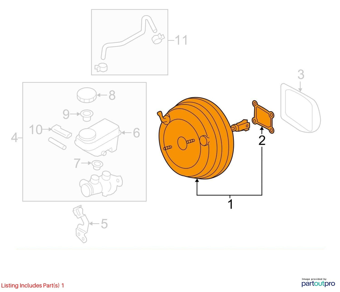 2015-2017 Subaru Outback Brake Booster and Master Cylinder OEM