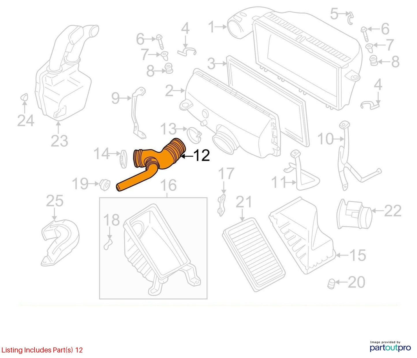 1999 Subaru Forester Air Intake Hose Genuine OEM 14457AA260