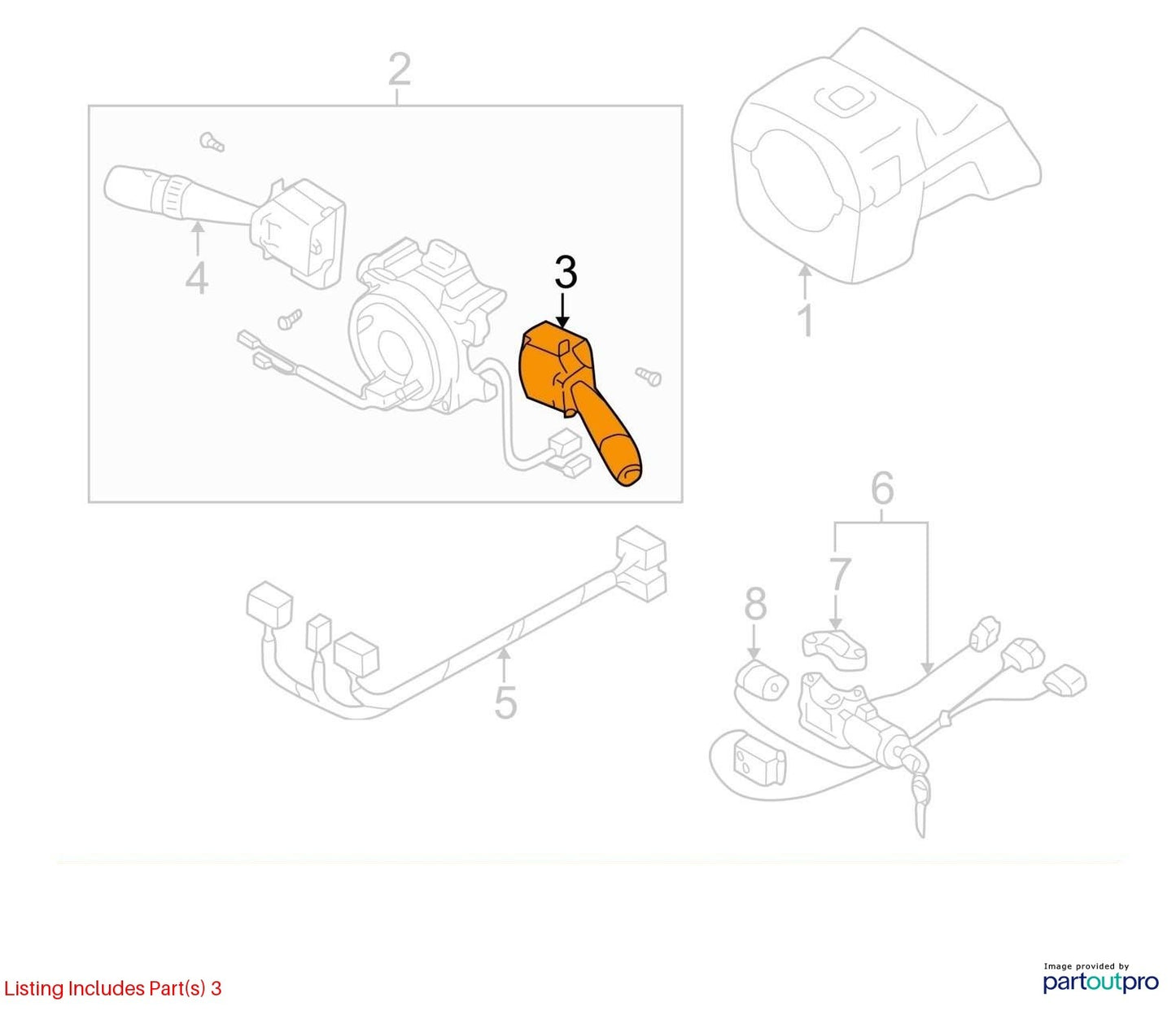 1998-2000 Subaru Forester Column Switch Wipers OEM
