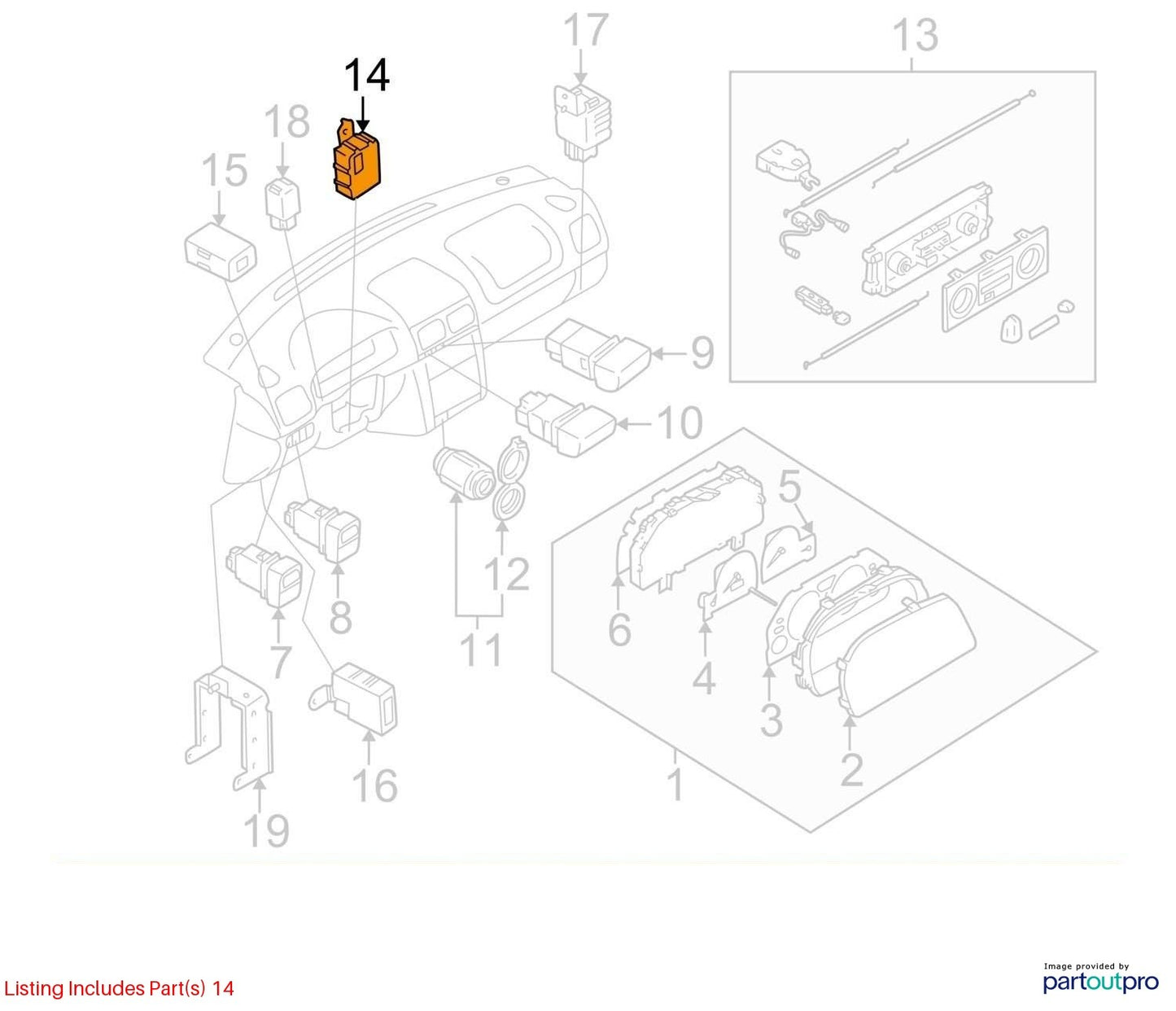 1998-2002 Subaru Forester Key Warning Module 88013FC010 OEM