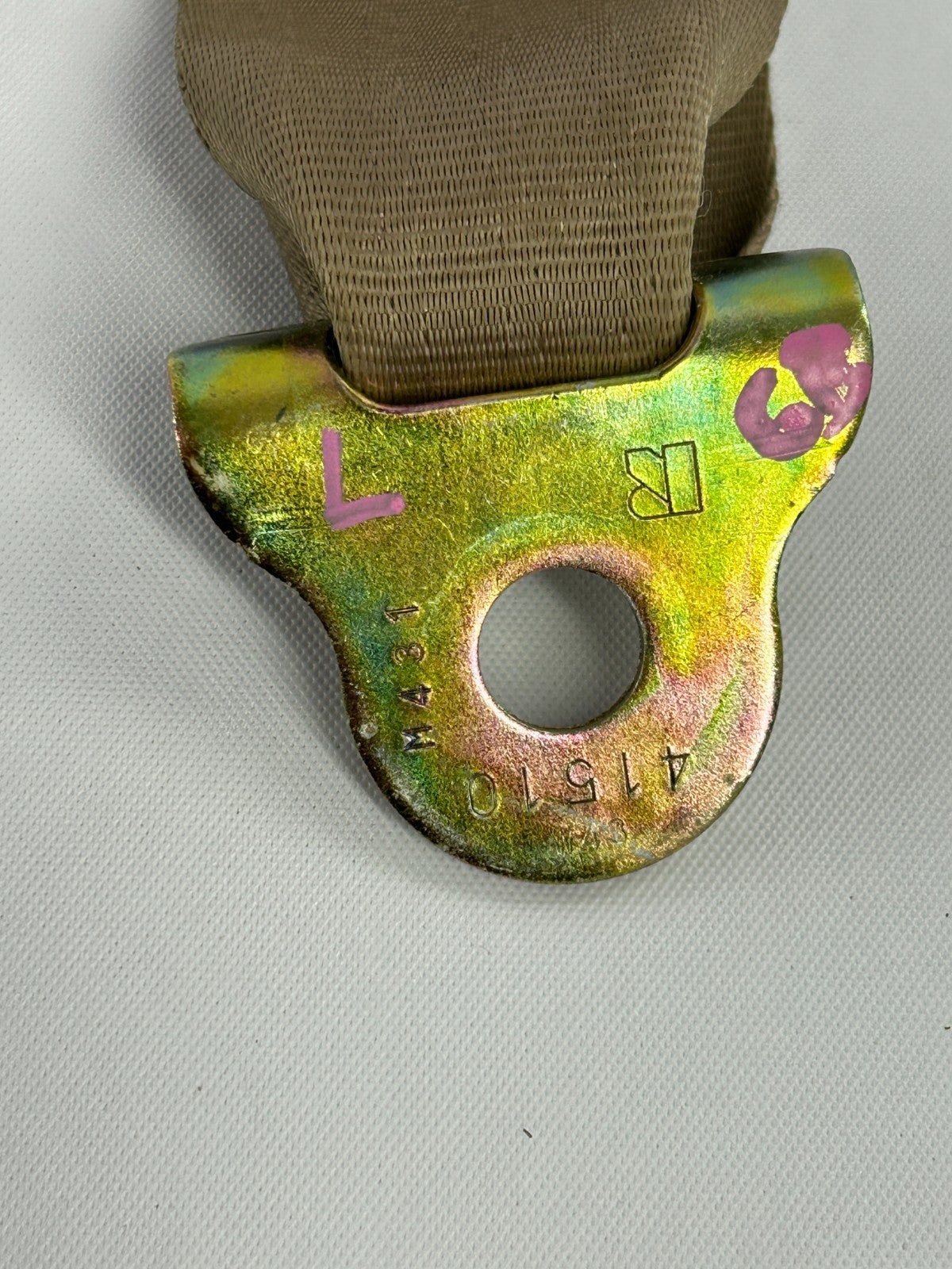 1989-1995 Toyota 4Runner Rear Left Seat Belt Receiver Tan OEM 73480-35010