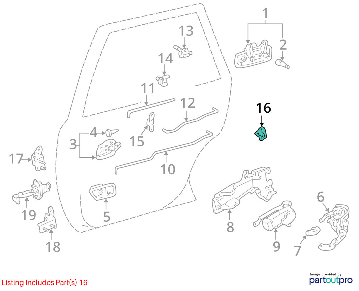 1984-2002 Toyota 4Runner Front Rear Left Right Door Lock Striker Latch Catch OEM