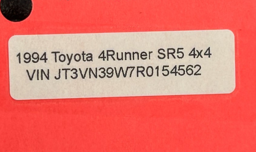 1989-1995 Toyota 4Runner Front Left Floor Foot Rest Dummy Pedal OEM 58192-89101