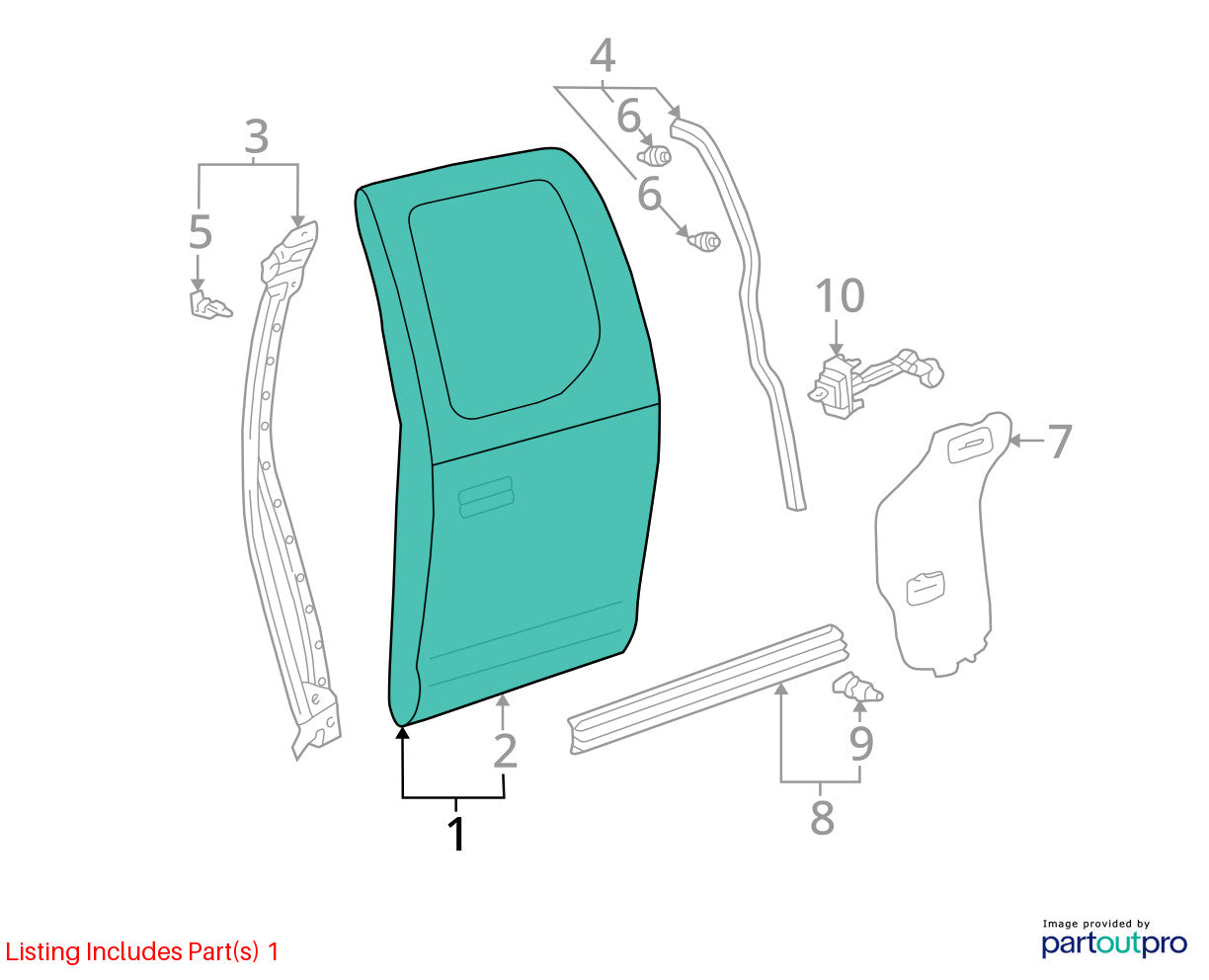 2000-2006 Toyota Tundra SR5 Access Cab Left Rear Door Shell White OEM