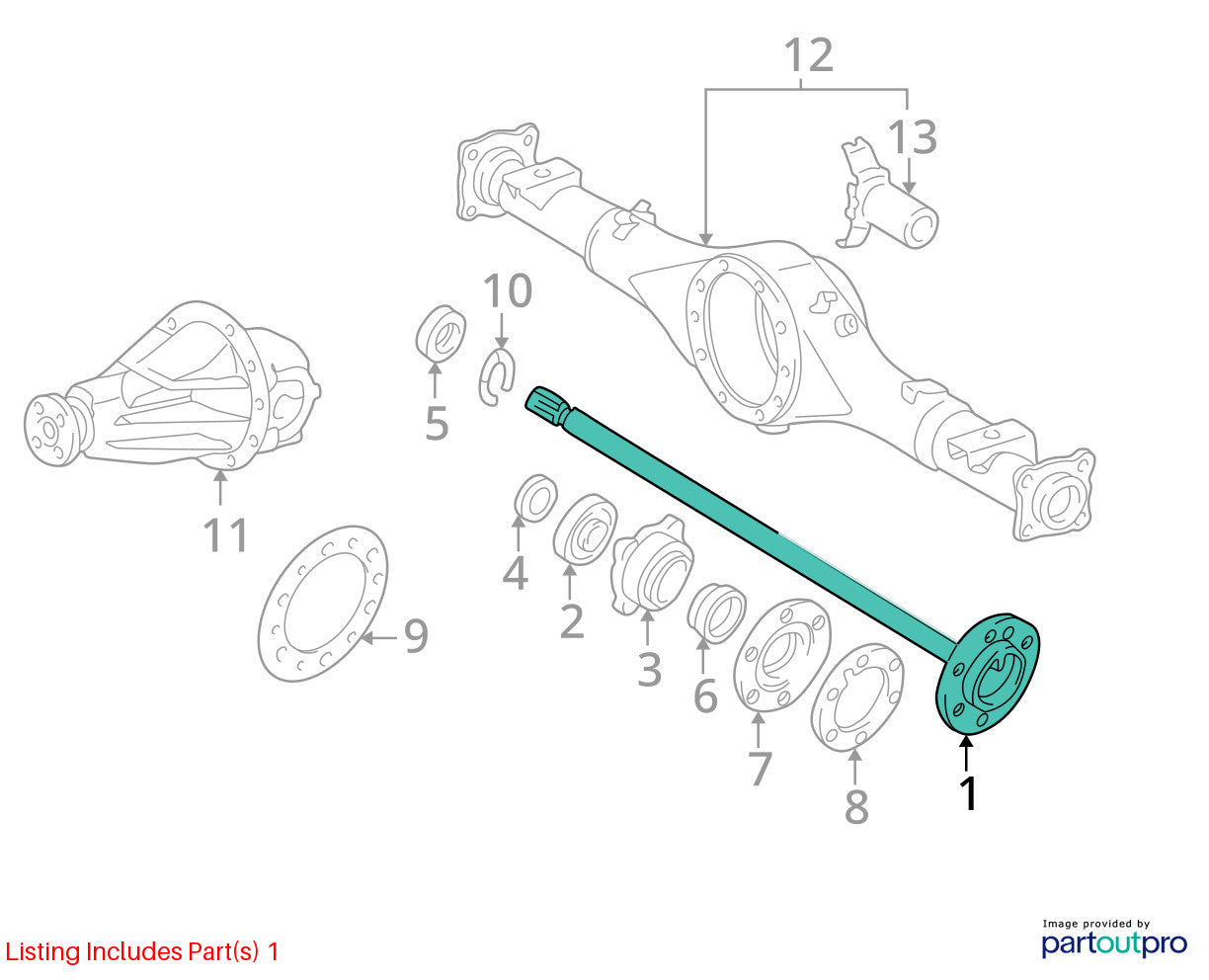 2000-2006 Toyota Tundra Left Rear Axle Shaft WITHOUT Crew Cab 42311-34040 OEM