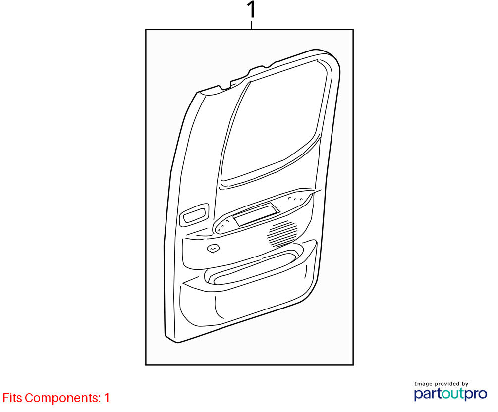 2000–2006 Toyota Tundra Access Cab Rear Left Door Trim Panel Card Gray OEM