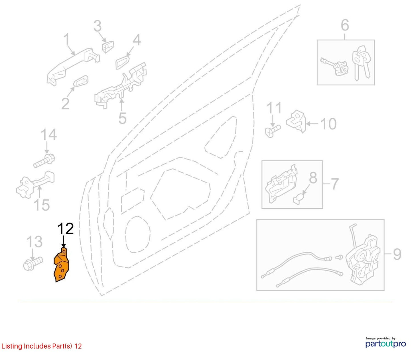 2014-2018 Subaru Forester Front Right Upper & Lower Door Hinge OEM 60079SG003