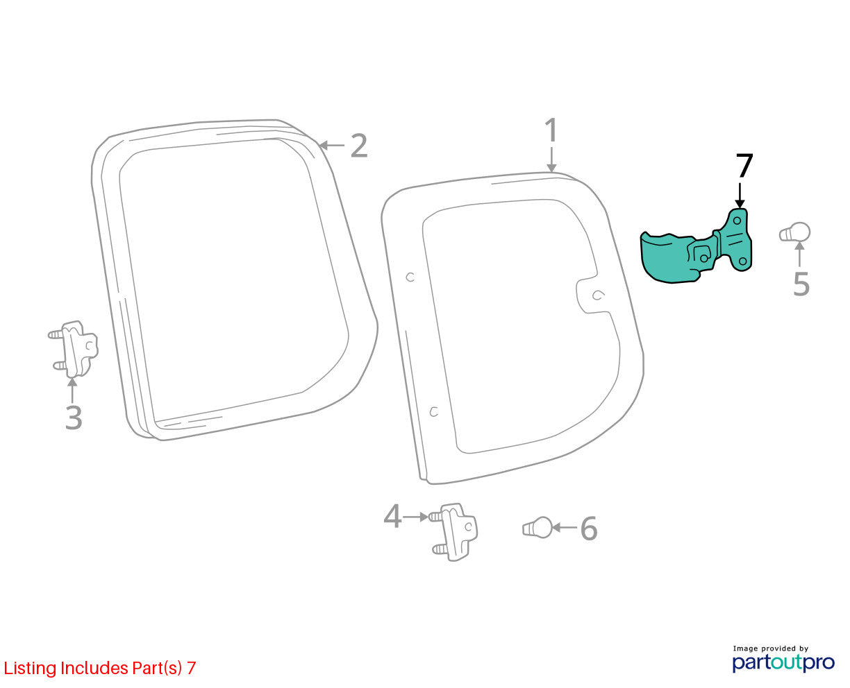 2000-2006 Toyota Tundra Right Side Quarter Window Latch OEM 62910-34012-B1