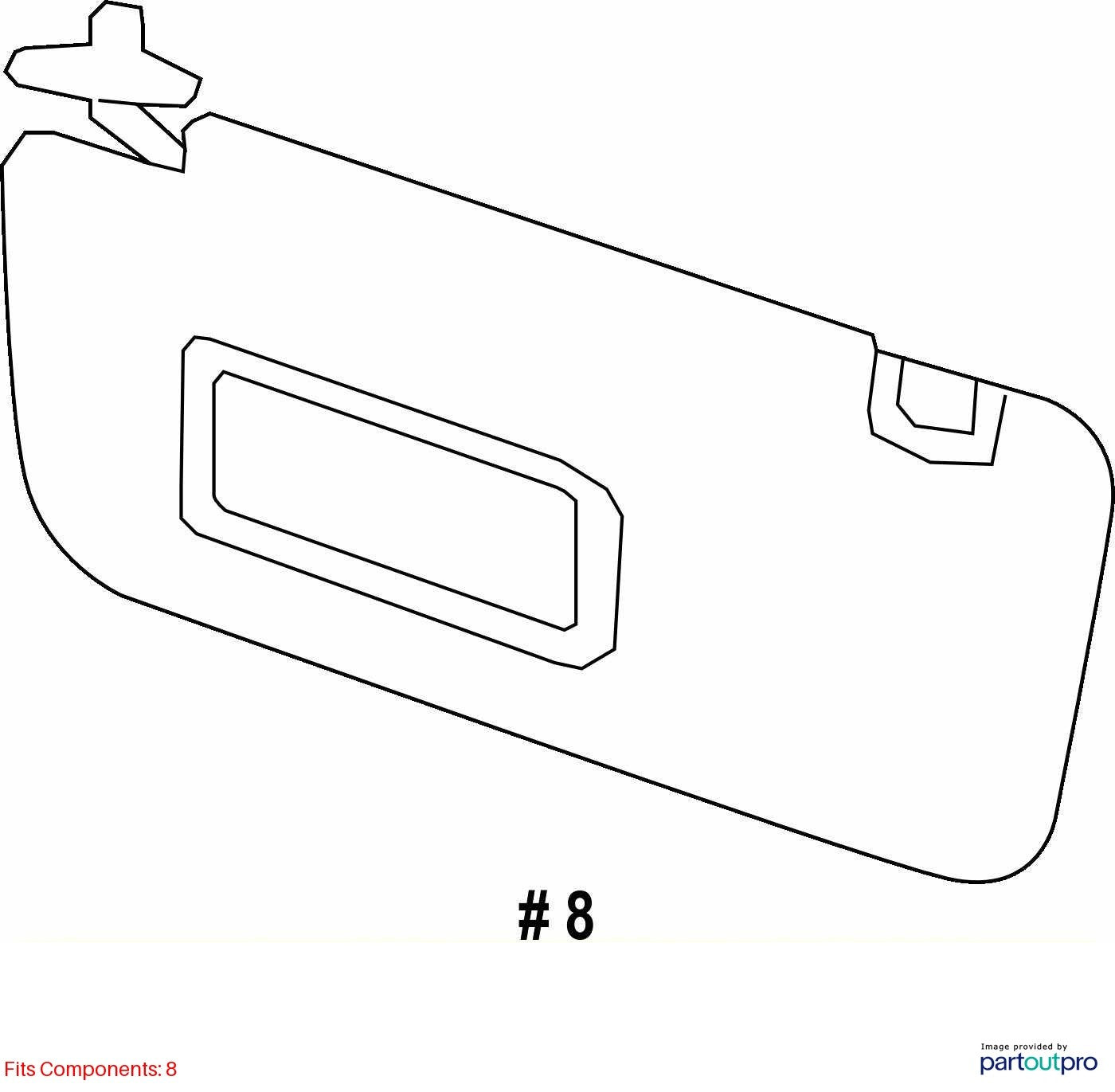 17-18 Subaru Forester Right Sun Visor Sunvisor with Mirror Gray OEM 92011SG580LO