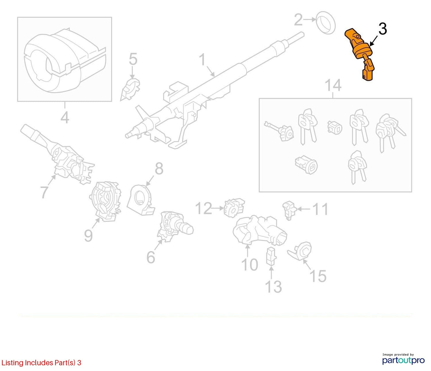2014-2018 Subaru Forester Steering Shaft Universal Joint OEM 34170SG050