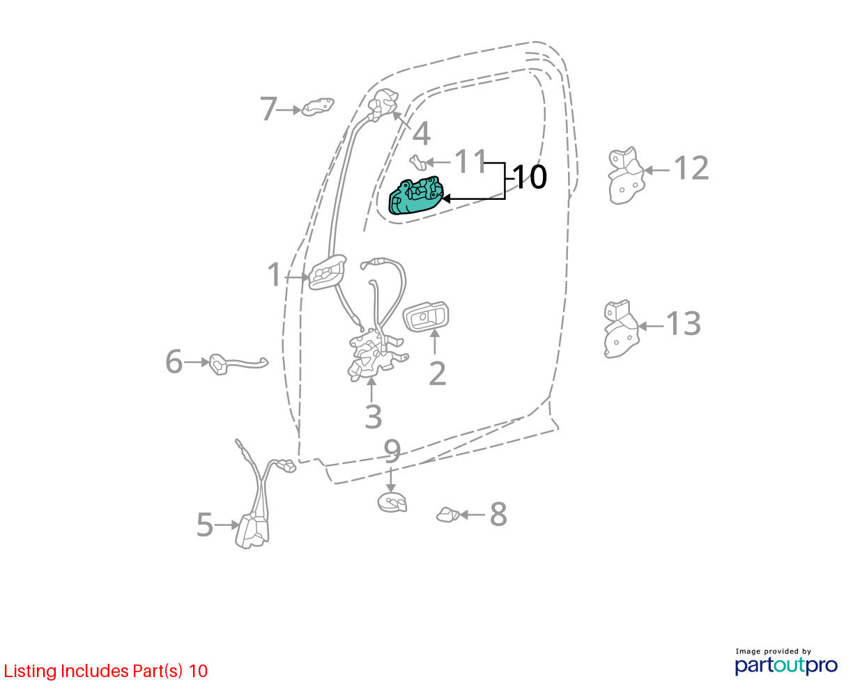 2000-2006 Toyota Tundra Extended Cab Rear Left Exterior Door Handle White OEM