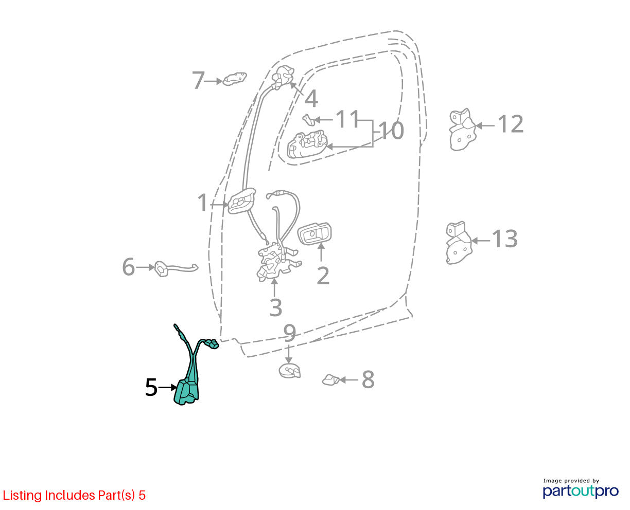 2000-2006 Toyota Tundra Rear Left Lower Door Lock Latch Actuator OEM 69390-34010