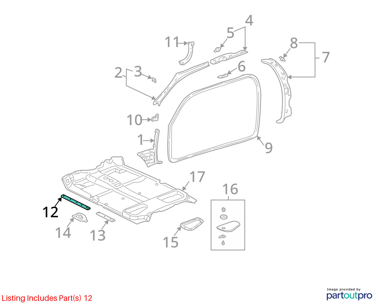 00-06 Toyota Tundra Front Right Door Sill Scuff Plate Gray Trim 67913-0C010-B1