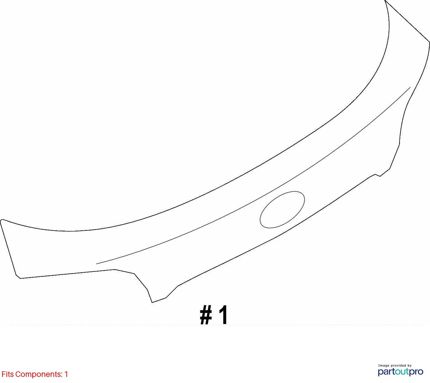 2015-2019 Subaru Outback Trunk Hatch Trim Finish Panel Garnish Silver G1U OEM