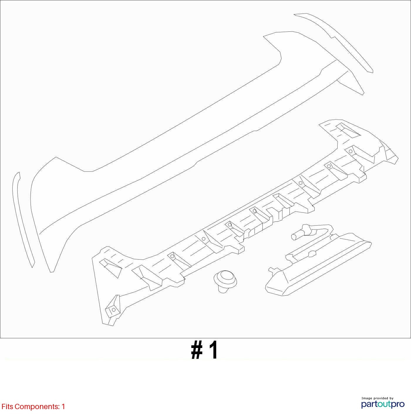 2015-2019 Subaru Outback Wagon Rear Upper Spoiler Silver 1GU OEM