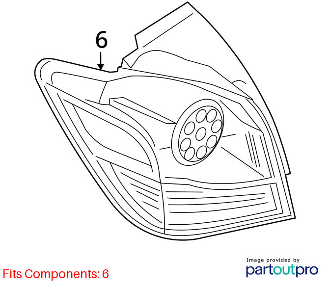 2011-2019 Mitsubishi Outlander Sport Rear Right Outer Taillight OEM 8330B196