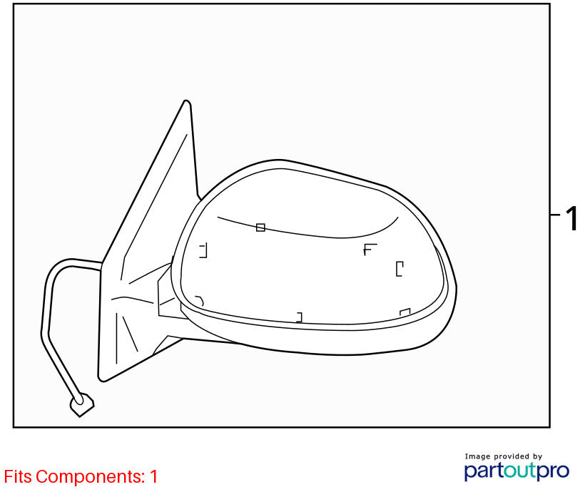 2014-2015 Mitsubishi Outlander Sport Front Left Side View 5-Wire Mirror P26 OEM