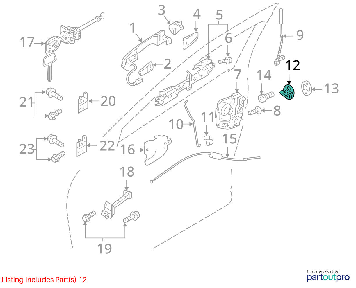 11-25 Mitsubishi Outlander Sport Front or Rear Door Latch Lock Striker Plate OEM