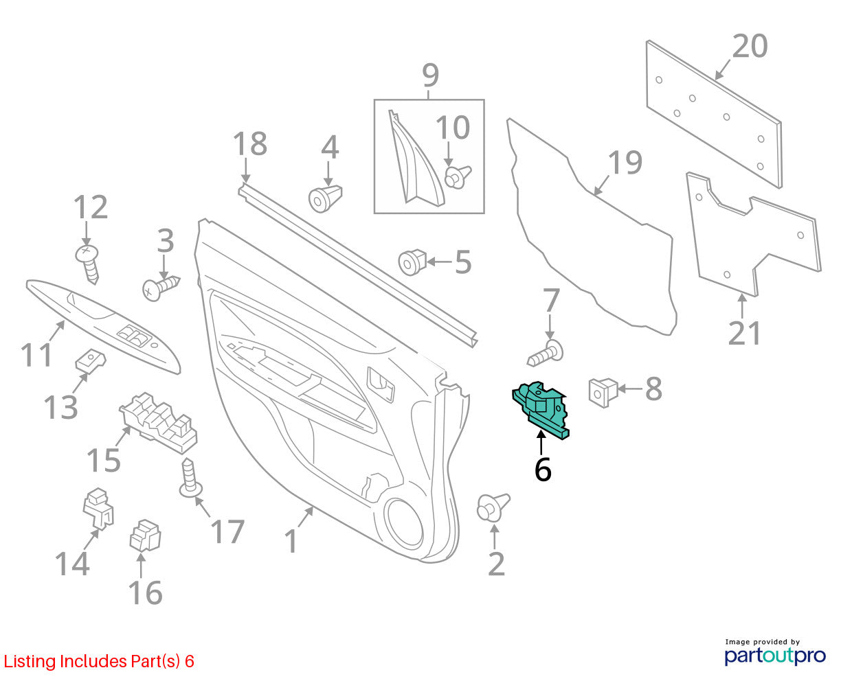 11-25 Mitsubishi Outlander Sport Front Right Interior Door Handle OEM 5716A480XB