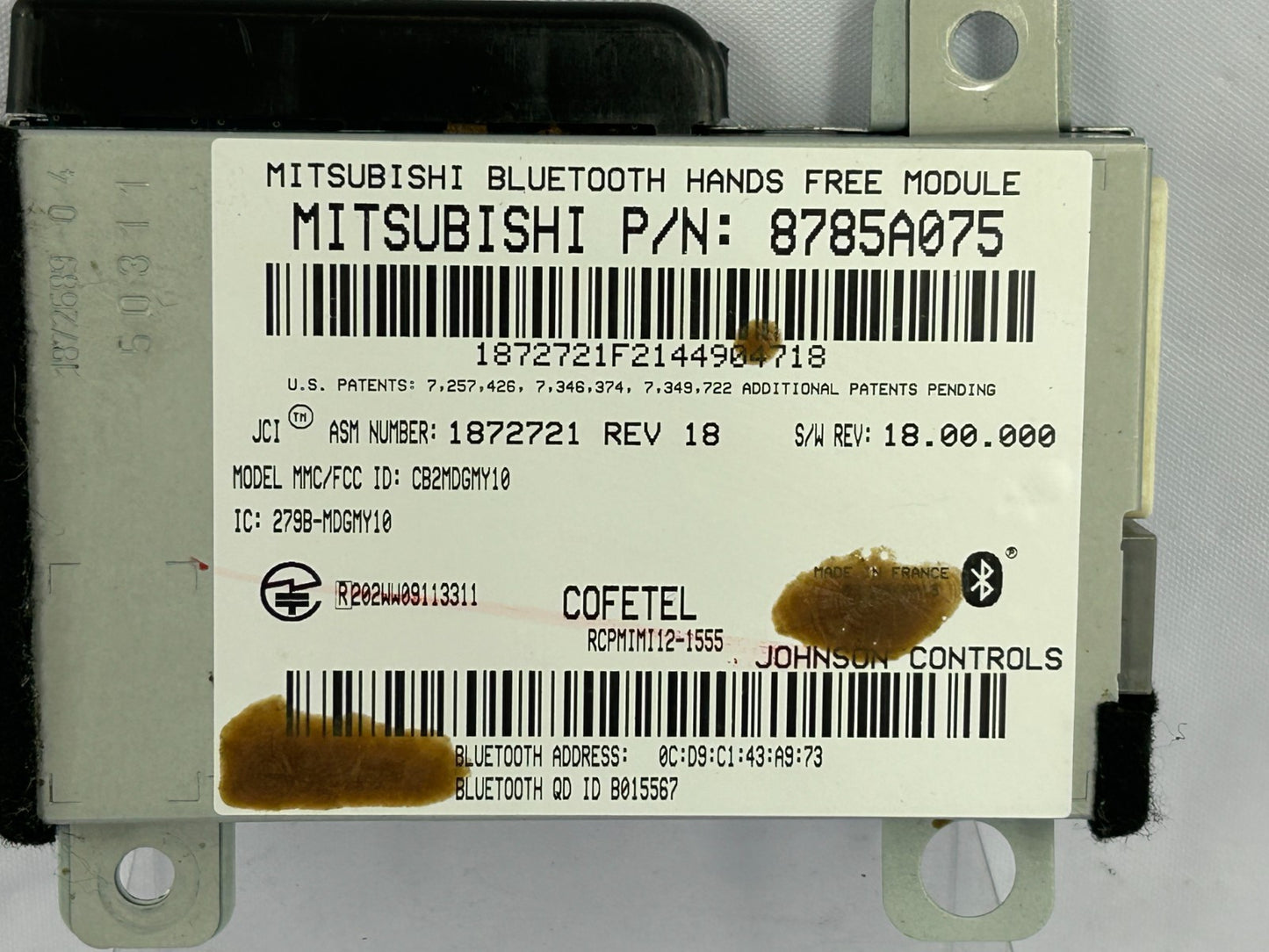 13-17 Mitsubishi Outlander Sport Telephone Hands Free Bluetooth Control Module