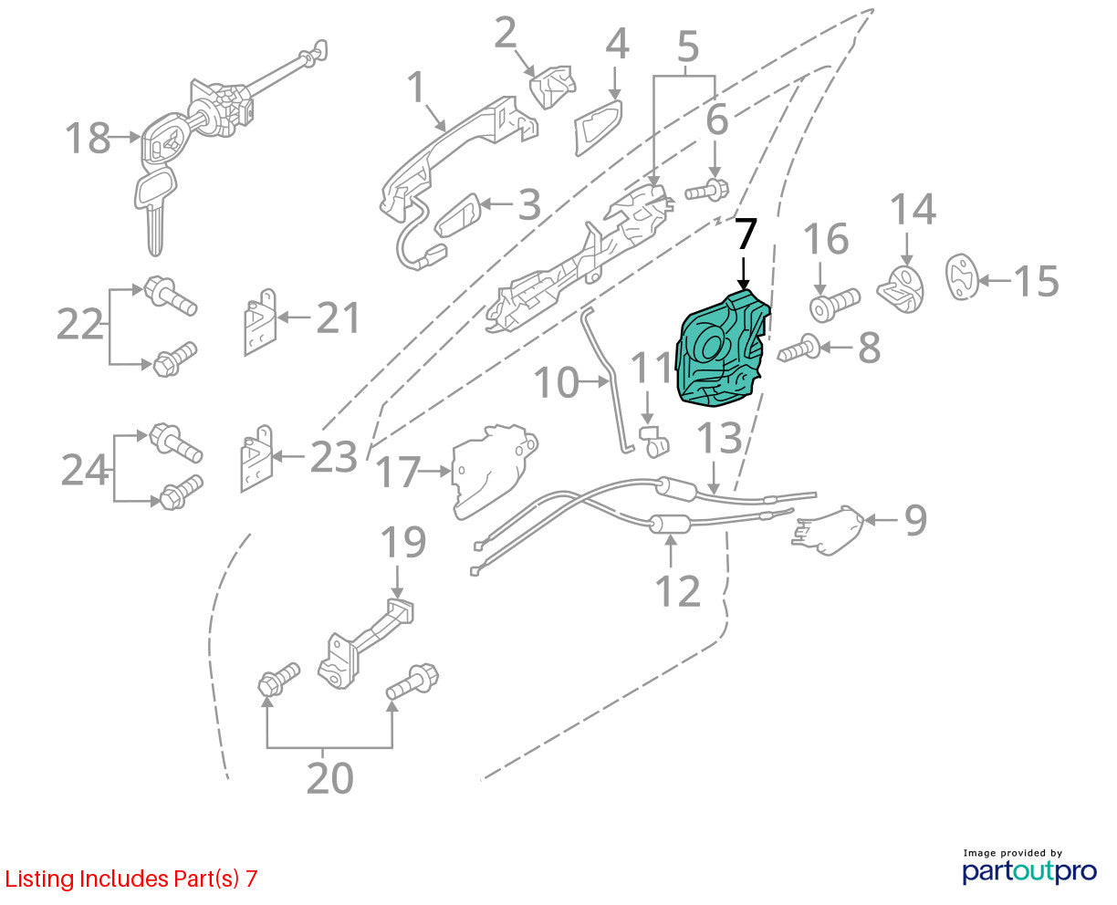 2011-2025 Mitsubishi Outlander Sport Front Left Door Latch Lock Actuator OEM