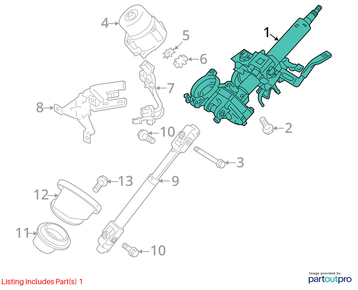 15-25 Mitsubishi Outlander SPORT 4WD Power Steering Manual Adjust Column Shaft
