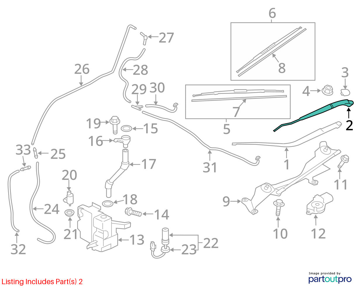 2011-2025 Mitsubishi Outlander Sport Left Driver WindshieldWiper Arm OE 8250A171