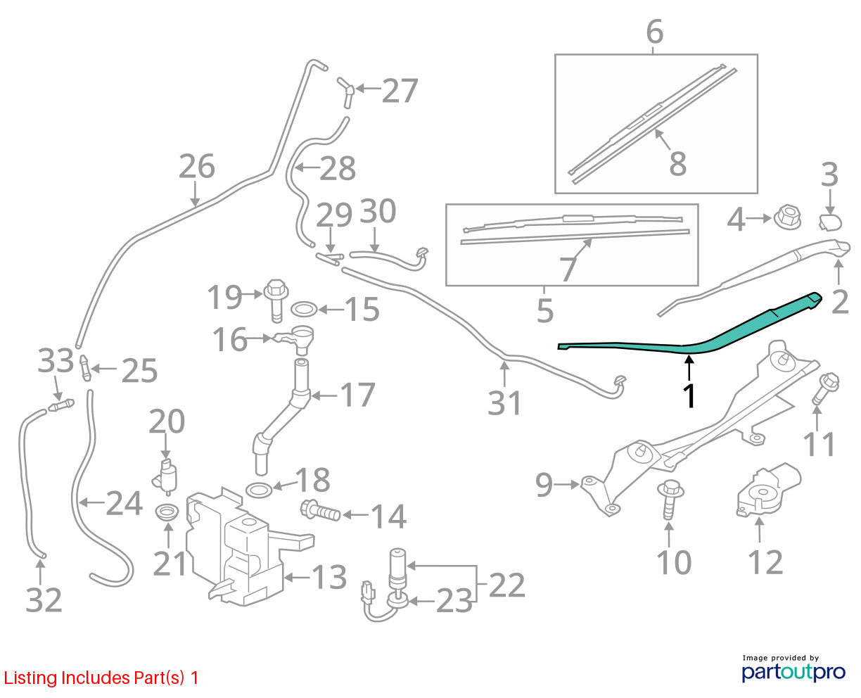 11-25 Mitsubishi Outlander Sport Windshield Front Right Wiper Arm OEM 8250A172