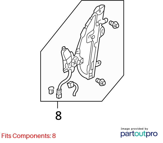 2003-2008 Honda Pilot Front Left Door Window Regulator & Motor 72250-S9V-A02