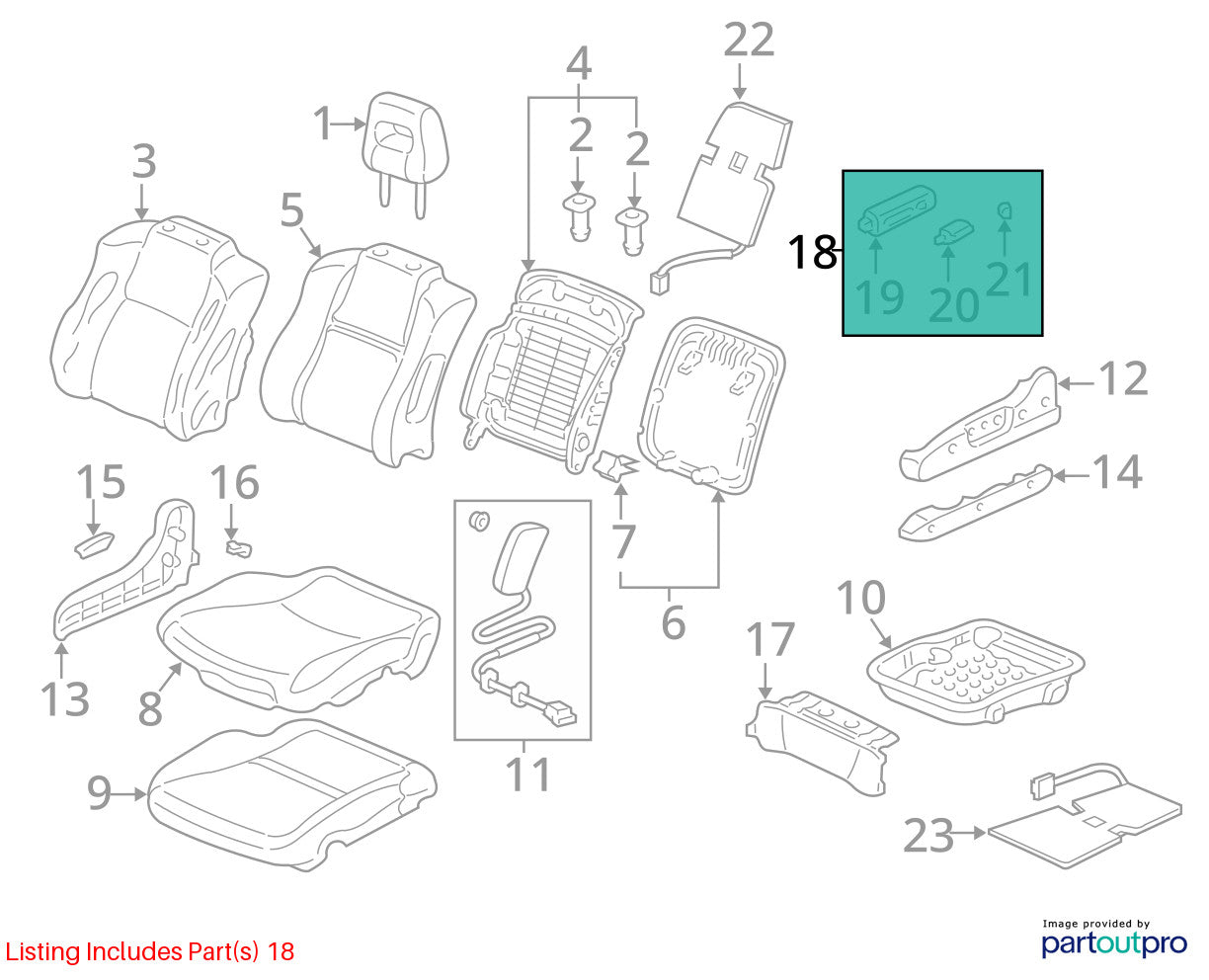 2003-2005 Honda Pilot Front Left Side Seat Adjustment Switch OEM 35955-S0X-A51ZF