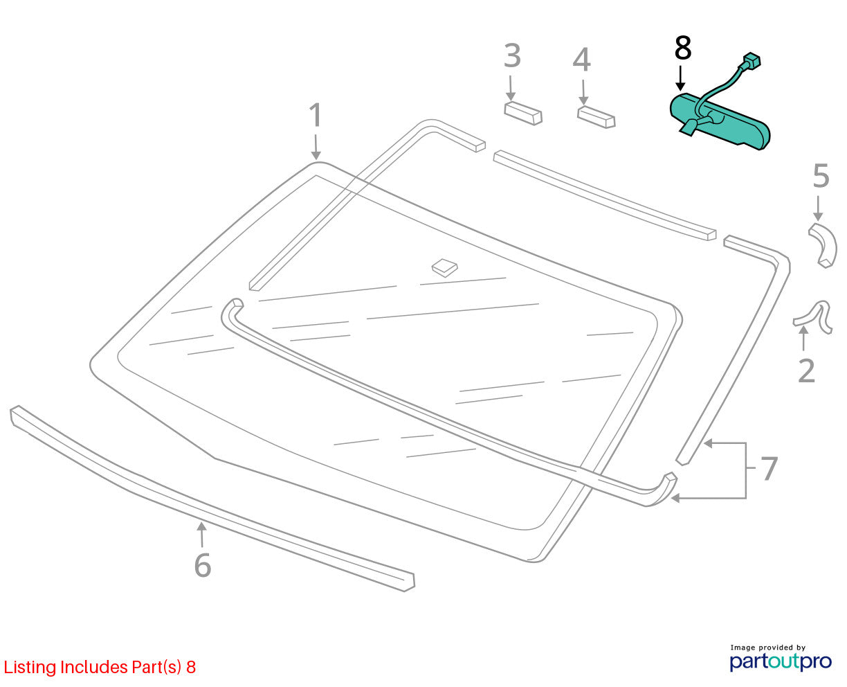 2003-2005 Honda Pilot Interior Rear View Mirror OEM 76400-S84-A01