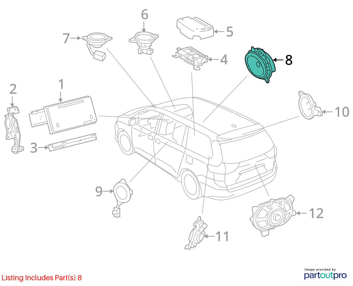 2011-2019 Toyota Sienna Front Left or Right Side Door Speaker OEM 86160-AA420