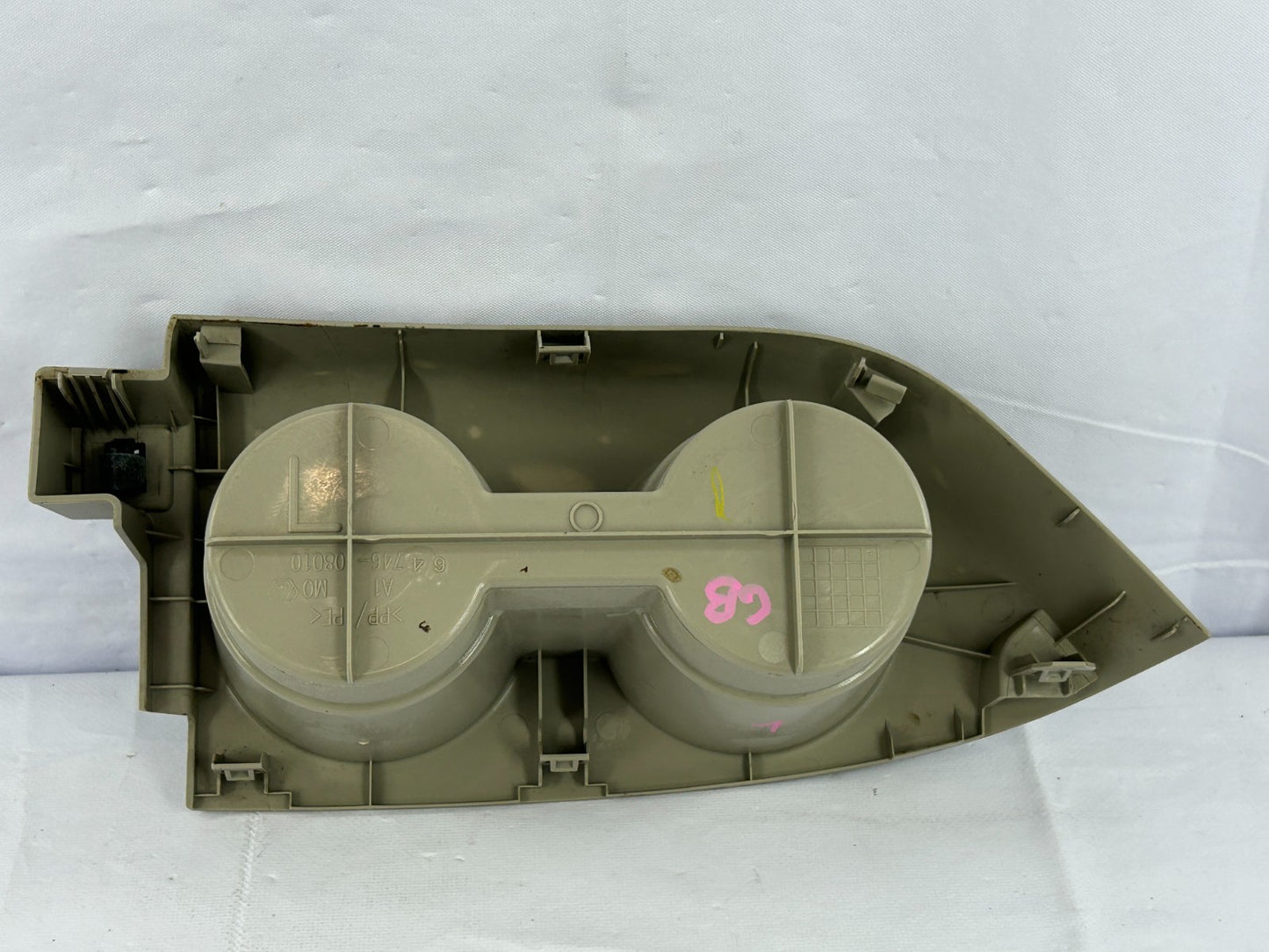 11-20 Toyota Sienna Rear Left Side Dual Cup Holder Beige OEM 64746-08010