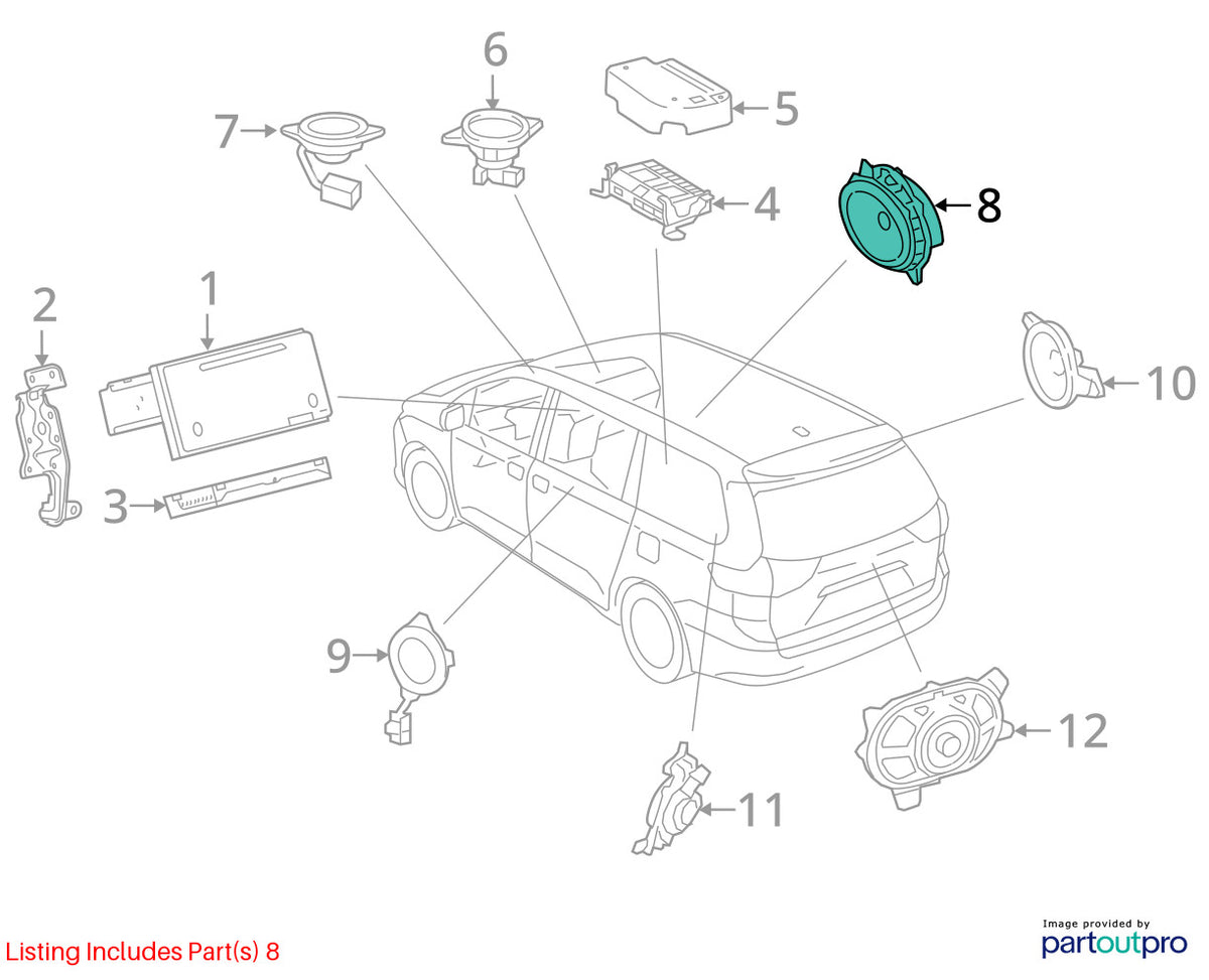 2011-2020 Toyota Sienna Left or Right Door Audio Sound Speaker OEM 86160AA420