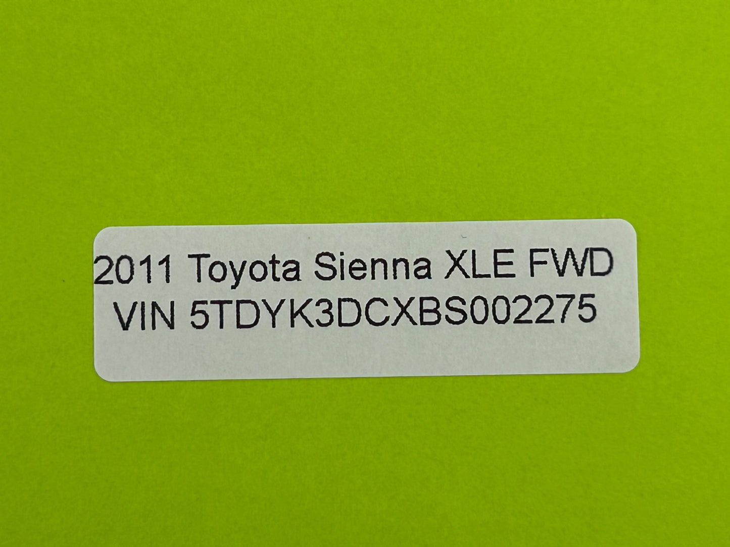 2011-2014 Toyota Sienna Front Left Sun Visor W/ Mirror Beige OEM 74320-08030-E0