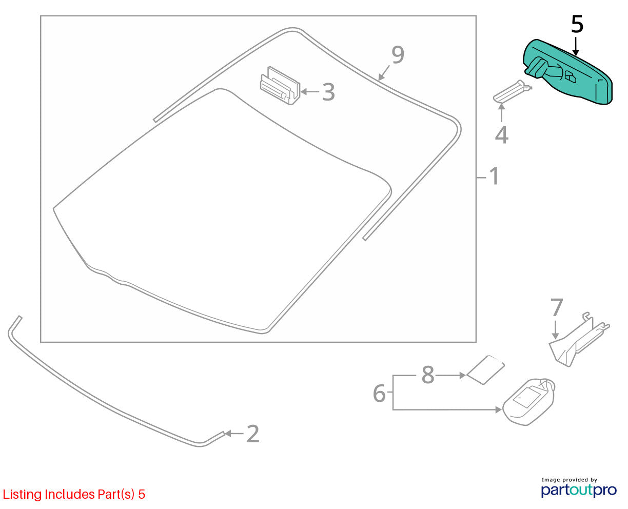 2011 Toyota Sienna Front Upper Interior Rear View Mirror OEM 87810-08020