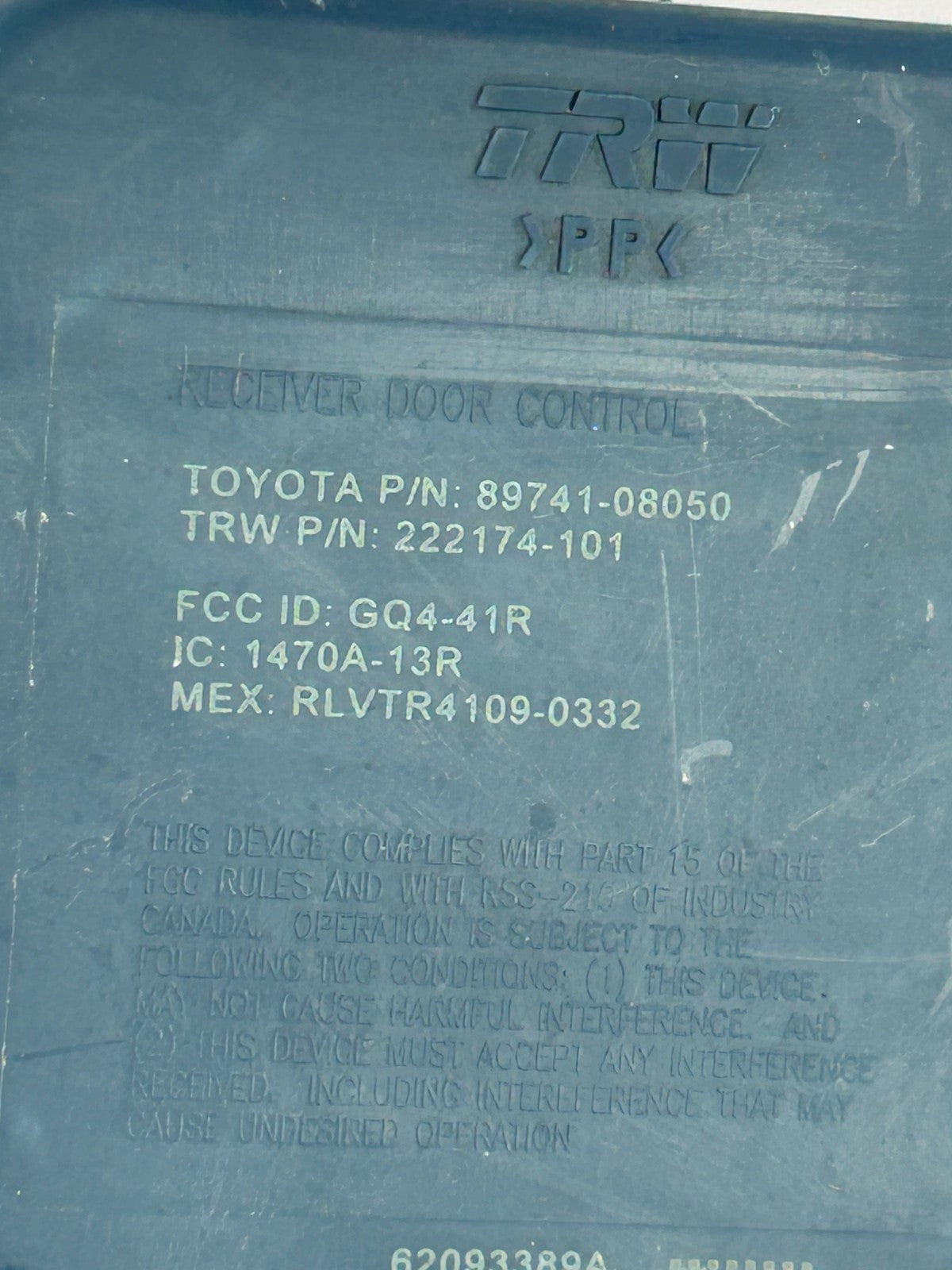 2011-2020 Toyota Sienna Door Control Receiver Module OEM 89741-08050