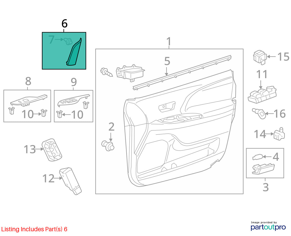 2011-2014 Toyota Sienna Front Right Door Mirror Frame Trim Cover OEM 67491-08010