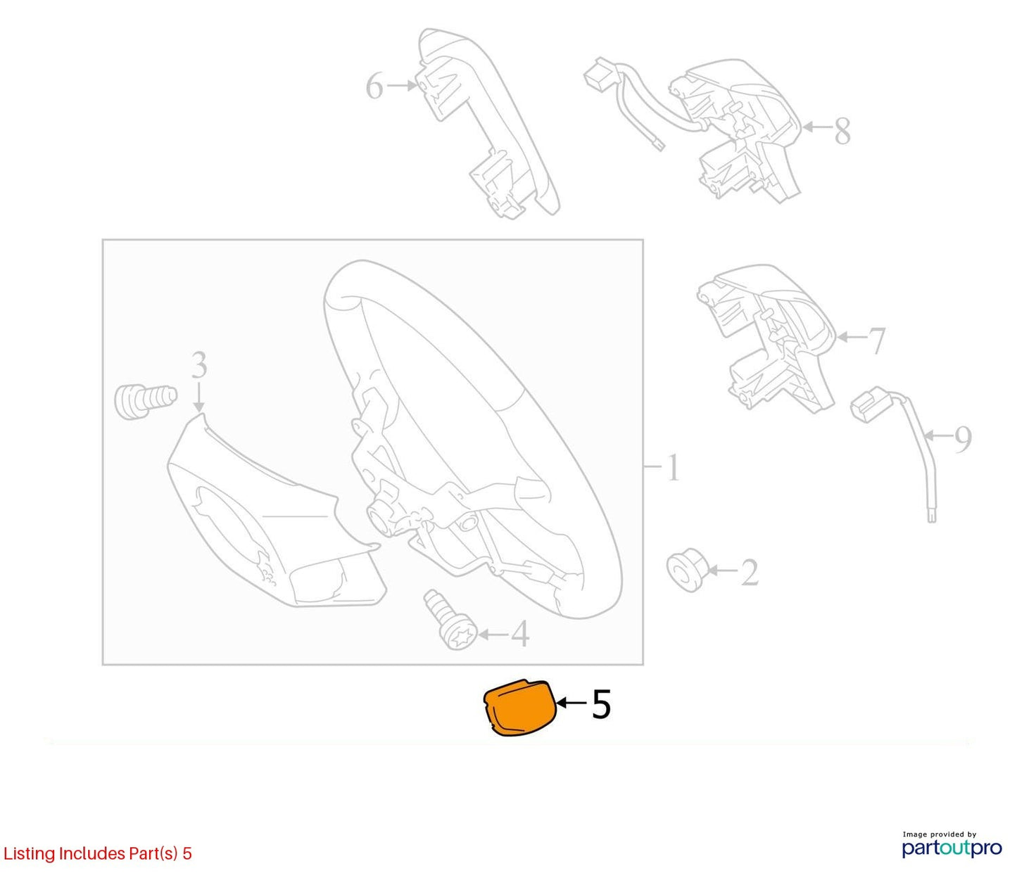 2011-2014 Toyota Sienna Right Side Steering Wheel Lower Cover OEM 45186-08010