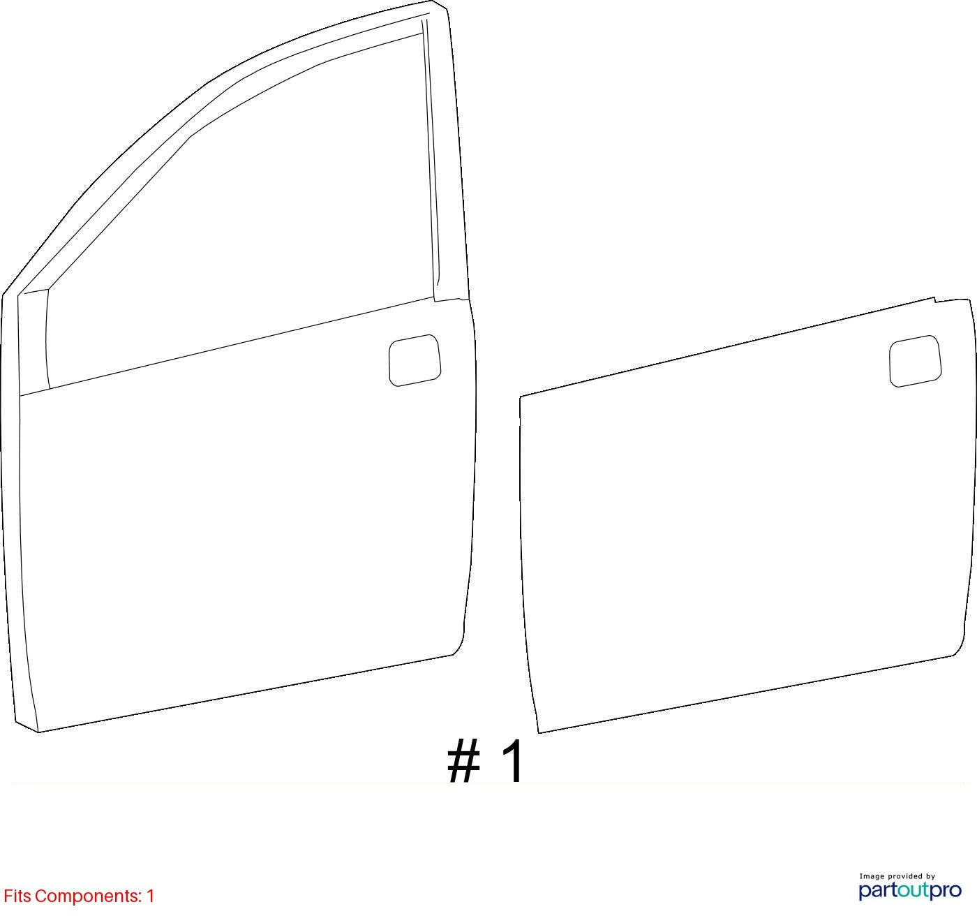 2011 Toyota Sienna XLE Front Right Passenger Side Door Shell Black Onyx 202 OEM